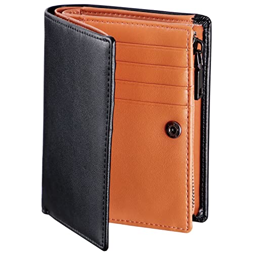 VULKIT Leder Kartenhalter Herren – Metall-Etui Mit RFID-Schutz, Pop-up Mechanismus Für 5-7 Karten