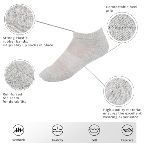 Image of Women Cotton No Show Mesh Socks Low Cut Breathable Reinforced Double Layer Cushioned Seamless Ribbed Instep Firm Grip