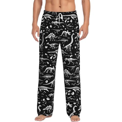 Groamaup Men's Pajama Pants Fashion Pajama Pants Men Dinosaur Skeleton Pajama Bottoms with Pockets Drawstring Medium
