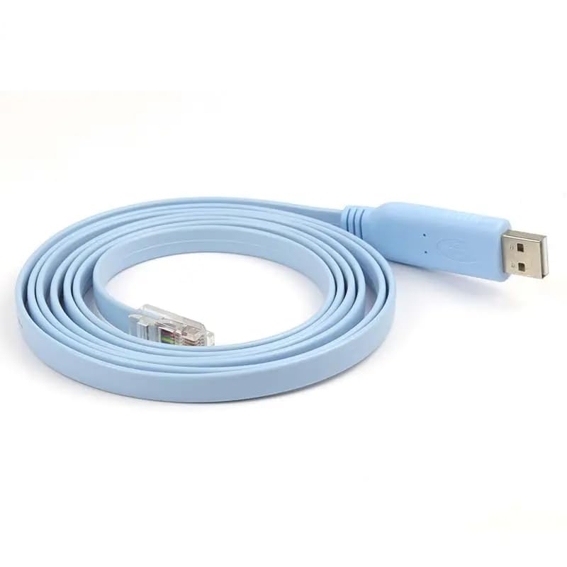 Image of SANCY USB Console Cable 6FT, USB to RJ45 Cable for Configuring Network Devices, Supports Windows OS, Durable and Easy Setup, Blue Color (1.8 Meter) (Pack of 1)