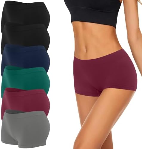 Uizuooy 4/6 er Pack Damen Boxershorts Pantys Nahtlose Damen Unterhosen | Damen Seamless Hipster Panties Atmungsaktiv Panties Weich Stretch Frauen Mikrofaser Unterwäsche Damen Mehrf