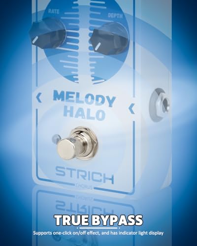 Image of STRICH Chorus Guitar Pedal, Tutti Love Analog Chorus Effect Classic Warm, True Bypass for Electric Guitar, White and Blue, MELODY HALO, White and Blue
