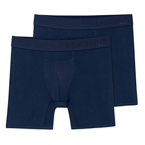 Terramar Men's Silkskins 6' Boxer Briefs, Navy, 2 Pack, XX-Large