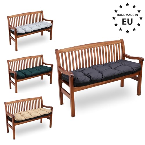 Amazinggirl Bankauflage Sitzkissen Outdoor Hollywoodschaukel Kissen 100x50 cm - Sitzpolster Bank Polster für Sitzbank Gartenbank und Paletten Bankkissen Indoor und Outdoorkissen Graphit