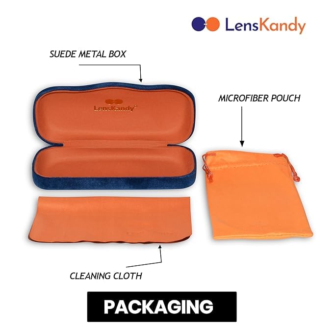 Image of LensKandy Bluecut Computer Glasses for Women | Anti-Eye Strain & UV Protection | | Stylish Medium Fit Eyewear for Digital Screens | Rectangular Frame | Lightweight & Comfortable