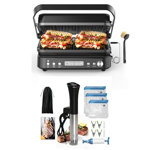 Image of Ceramic Panini Grill Press 6 IN1 & 1000W Sous Vide Kit
