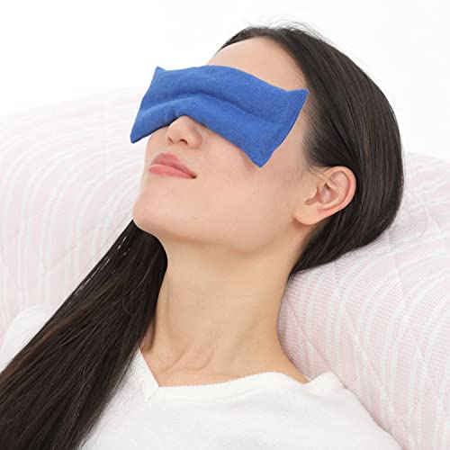 haoa 麦飯石のアイピロー レギュラーサイズ100g 遠赤外線 電子レンジ 日本製 洗って繰り返し使える (青)