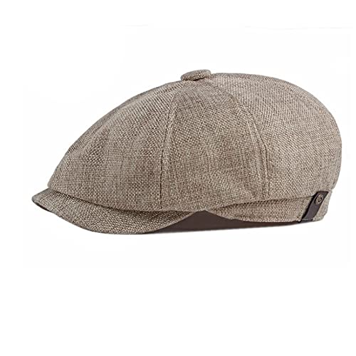 Mens Flat Cap Newsboy Hats Solid Color Linen Cabbie Hats For Men Classic Ivy Irish Fishing Hats Gatsby Cap #TOP3