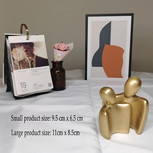 PIGPIGFLY Couple Hugging Statue, Decorative Figures, Living Room, Home Store Decoration, Modern Abstract Art Sculptures Decoration, Office Decorations, Polyresin, Gift (Gold)