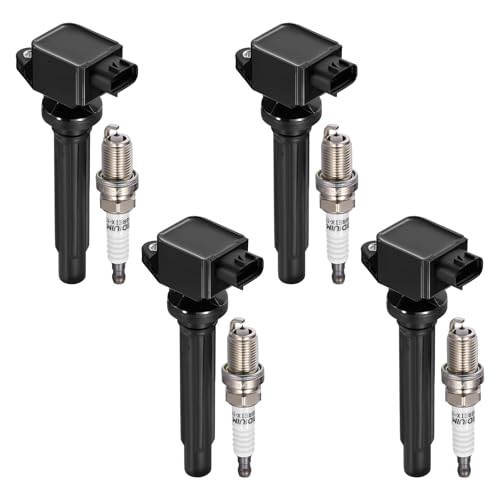 Image of BDFHYK 4 Ignition Coil Pack UF562 and 4 Iridium Spark Plug 3764 Compatible with Suzuki 2006-2008 Grand Vitara 2.7L V6 Coil for 5C1785 E1062 52-2140 IC642 UF-562 3340065J00