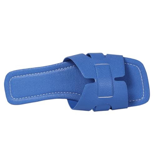 Image of Women's Dressy Casual Flat Sandals, Elegant Comfortable Slip-On Slides with Textured Upper, Versatile Dressy Style for Everyday Wear