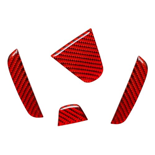 Image of Carbon Fiber Tailgate Emblem Badge Decal Compatible with Honda Civic 2022 2023 2024 2025 Rear Truck Logo Cap Sticker Accessories Red (4Pcs)