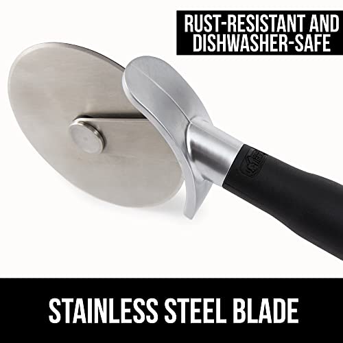 Gorilla Grip Large Pizza Cutter Wheel, 9 Inch, Sharp Stainless Steel Blade, Rust Resistant, Comfort Handle, Thumb Guard Protection, Slice Thick Or Thin Pizzas, Pie Crust, Pastries In Seconds, Black #TOP4