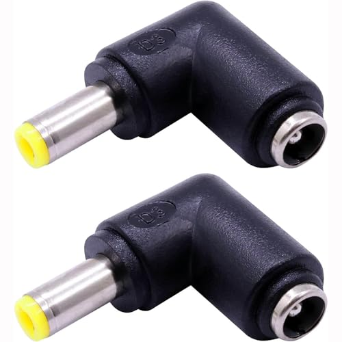 Adaptador Conector DC Power Ángulo 90° 5.5x2.5 a 5.5x2.1 mm miniatura 1