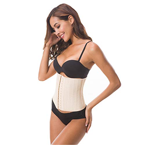 Waist Trainer en Latex Mesh BaronHong avec 25 Os d'Acier pour Affiner la Silhouette