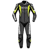  SPIDI Sport Warrior Pro Tuta in pelle della moto monopezzo perforata (Black/Yellow,52)
