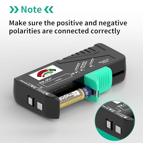 Mastfuyi Battery Tester, Universal Battery Checker, Small Volt Checker, Small Battery Testers for 9V 1.5V AAA AA C D Button Cell Household Batteries (Requires No Battery for Operating)