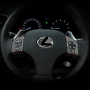 Dire Car interior carbon fiber steering wheel bottom cover trim for Lexus IS IS250 300 350C 2006-2012, Black