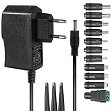 Adattatore CA 5 V 1 A, cavo di alimentazione DC 5 V con 11 punte, alimentatore AC/DC 5 V 1 A, 500 mA, 400 mA, 200 mA, 100 mA per baby monitor, bilancia Graco, fotocamera, Raspberry Pi USB