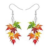 boucle d'oreille nature et découverte Poids des boucles d'oreilles d'automne : 2,5 g. Taille des breloques en forme de feuille : 39 mm x 23 mm, soit environ 1,54 po de haut et 0,91 po de large.