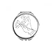 Culture Hand Lotus Line Drawing Pattern Hand Compact Mirror Round Portable Pocket Glass