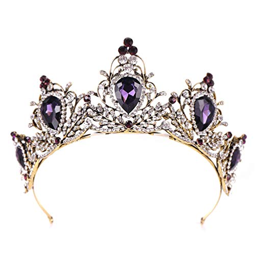DLYGH Accessori di Abbigliamento Wedding Crown Tiara Crystal Crown Capo del Cerchio Strass Copricapo Vintage Capelli Copricapo Headwear Corona for Il Festival di Cosplay del Partito