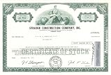 Strader Construction Company, Inc. - Stock Certificate