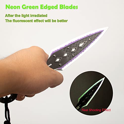 Batustou Apex Legends Heirloom Wraith Kunai 9 Inch Knife Dagger Toy Sword Glow Action Figures With Stand Game Collection Cosplay Gift Neon Green Edge #TOP1