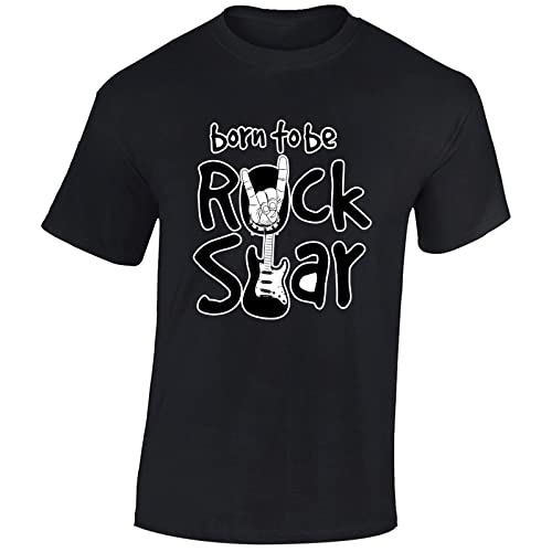 Born To Be a Rock Star Mens T-Shirt Music Guitar Rock n Roll Unisex Boys Girls Kids Gift Unisex Boys Girls Kids TShirt Printed Design Black - Youth Small (Age 5-6)