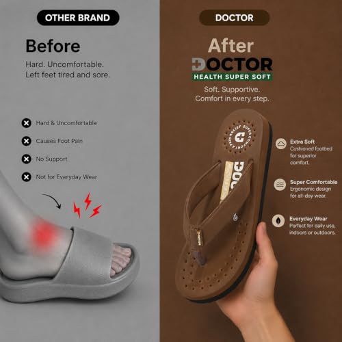 Image of DOCTOR HEALTH SUPER SOFT Women's Orthopedic Sandals And Slippers | Lightweight Anti-Skid Comfort Slides for Heel Pain Relief | Soft Cushion Sole Footwear for Everyday Use
