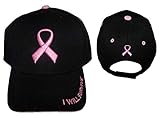 Breast Cancer Awareness Pink Ribbon Baseball Caps Embroidered - Black Color - Gifts (WomCap3)