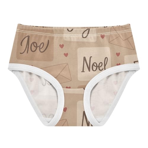 Girls' Panties Training Briefs Underwear for Baby Girls Seamless Christmas Cards Pattern in Sizes 2T,3T, 4T, 5T, 6Y and 8Y