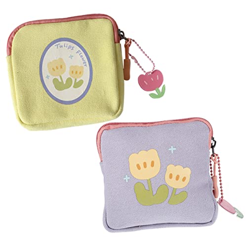 Ipetboom 2 Piezas Bolsa de Almacenamiento Monedero pañal Durante la Noche el Bolsas de época Bolsa de Almacenamiento de Toallas higiénicas Bolso de la servilleta Sanitaria Sabana de Algodon