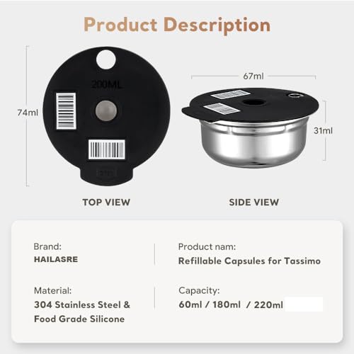 HAILASRE Reusable Pods Coffee Capsules Compatible with Bosch Tassimo - Image 2