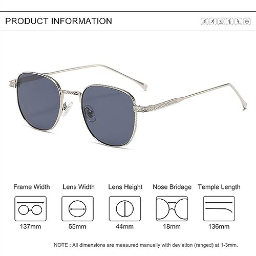 Lunettes de soleil petit format carré polygone monture métal
