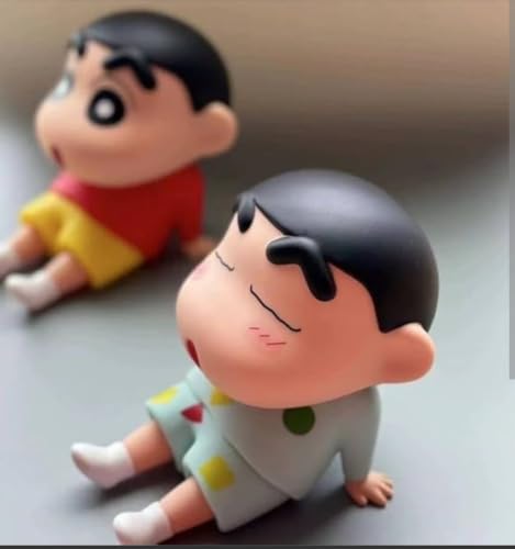 Image of Shin-chan Cartoon Figure Toy Set, Cute Anime Bobblehead Doll, Car Dashboard Decoration, Pack of 2