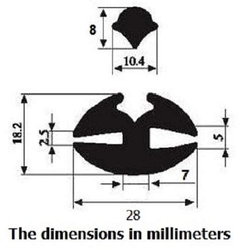 Epdm Dense Rubber Window Locking Gasket Weather Stripping Window Seal, Tow-Piece Locking Action (Inline), Fits 1/5 Inch Glass And 1/10 Inch Panel Edge, (15 Feet Length) #TOP2
