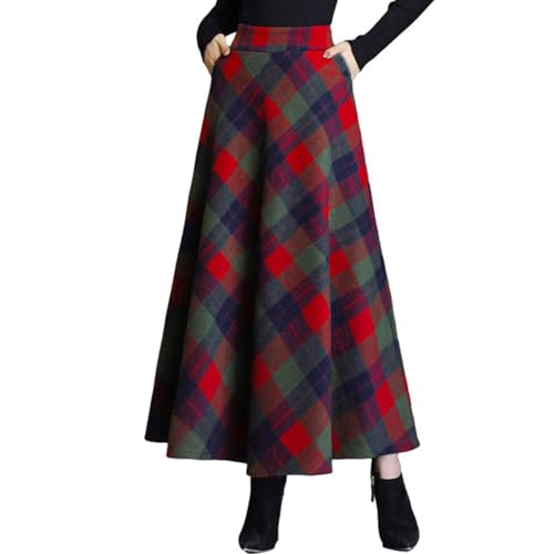 Jupe en laine tartan mi-longue lot de 2 jupes plissées de qualité supérieure pour femme