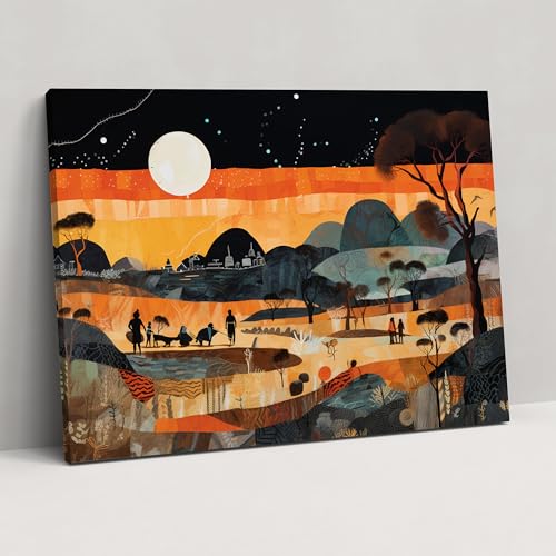 Painted Anarchy Aboriginal Storytelling Canvas Print - Aborginal, Cultural Traditions, Canvas Wall Art, Canvas Print, 18" x 12"