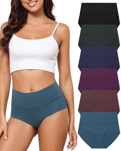 LEVAO Women's High Waist Seamless Underwear Full Coverage Brief No Show Panties Sexy Comfortable Pantie Multi Pack S-XXL