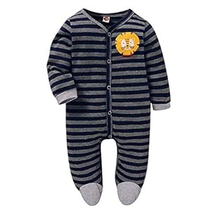 Pyjama pour Bébé Garçon Fille Lot de en Dors Bien Romper, Coton Garçon Fille Grenouillères Manche Longues 0-18 Mois