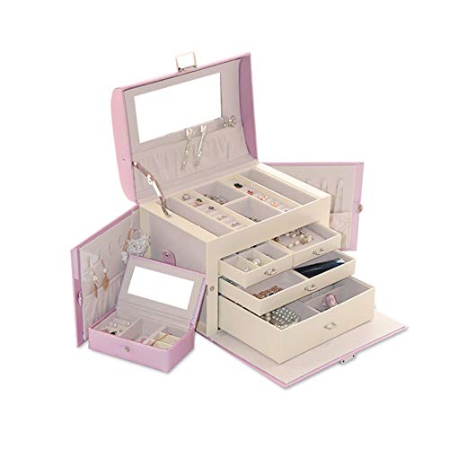 Preisvergleich Produktbild Schmuckschatulle Mit Großer Kapazität Multi-Layer-Aufbewahrungsbox, Multi-Funktions-Ring Ohrring Schmuck Finishing-Box, Hochzeitsgeschenk Feriengeschenk, Im Freien Zu Hause, Wohnzimmer Schlafzimmer, L