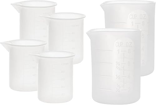 Miniatura 11 de Gartful Vasos mezcladores de 10.1 fl oz para resina epoxi, 4 tazas medidoras de silicona extra grandes, reutilizables, herramienta de vertido
