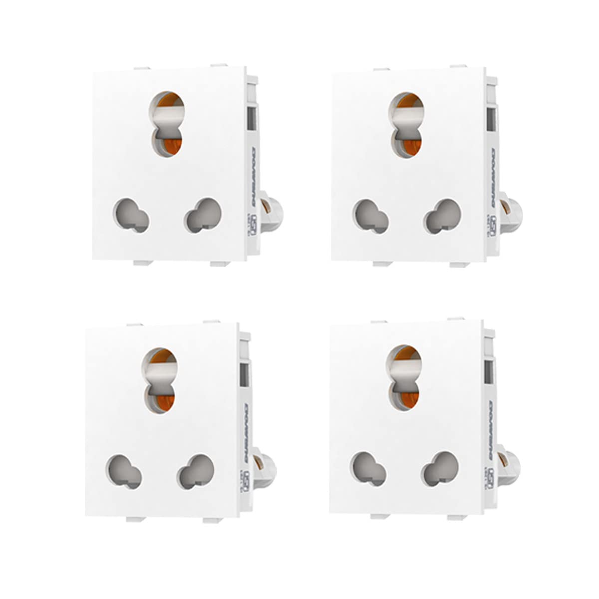 DURAVOLT Dlite 6/16A 6 Pin Modular Electrical Multi Socket With Shutter, White Colour,Polycarbonate Body, Heavy Duty,Suitable for Home & Office Use (Pack of 4)-image-21
