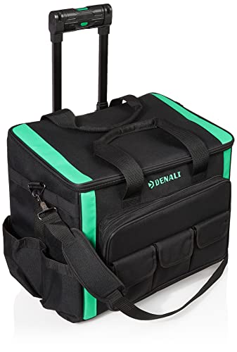 Amazon Brand - Denali 20 Pockets Lighted Roller Tool Bag, Black #TOP28