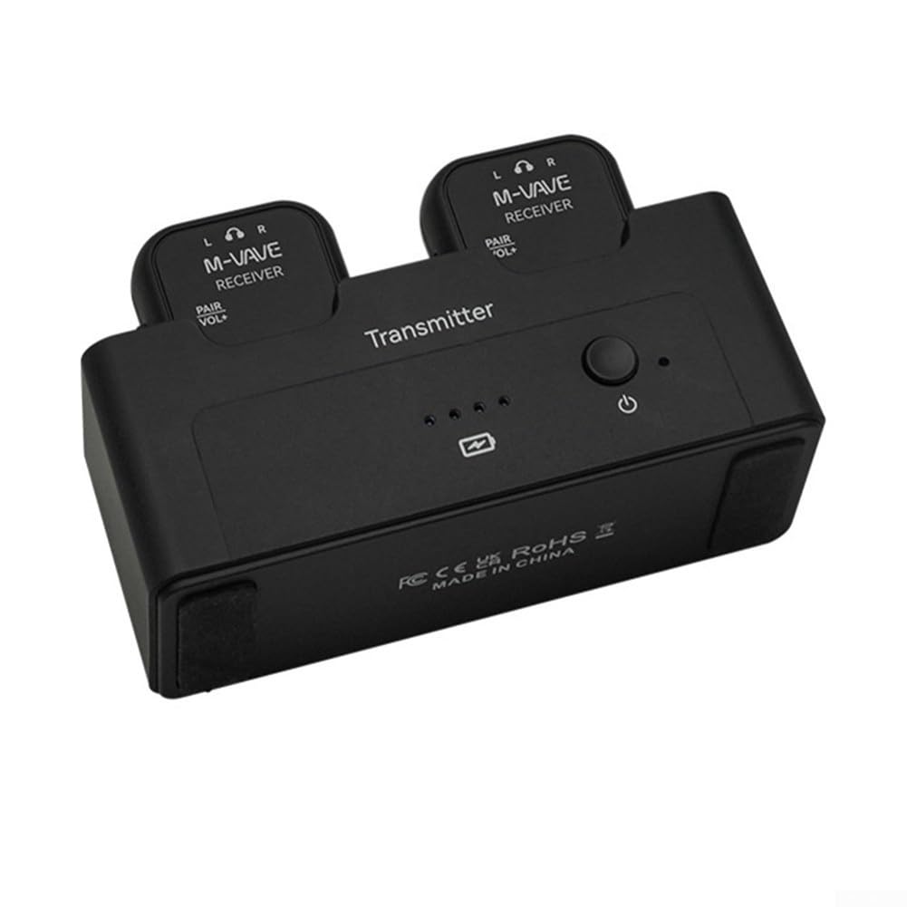 Trasmettitore Audio Wireless per m-vave WP-12 Qualità Studio 24bit 48KHz Lunga Autonomia 24h Per Musicisti Live DJ Black