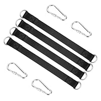 4 Stück Hängematte Befestigung,Baumschaukelgurt Schaukel Aufhängung,Nylon Hanging Gurt mit 4 Schwerlast Karabinern und D-Ringen für Hängematten Indoor Outdoor Schaukel Hängematten