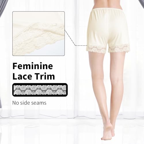 Image of MANCYFIT Pettipants for Women Half Slip Culotte Shorts Split Skirt Lace Snip 4 inch Inseam