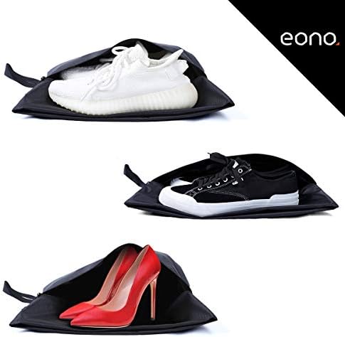 Amazon Brand - Eono 4-Pcs Premium Water Resistant Portable Shoe Bag for Travel Organizer for Shoe Dustproof