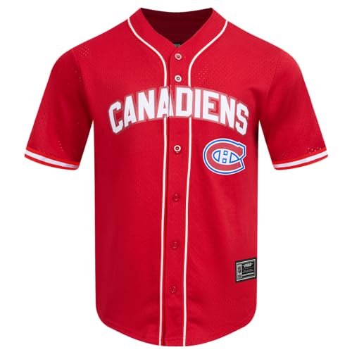Pro Standard Mens NHL Montreal Canadiens MESH Button Down MESH TOP RED XL